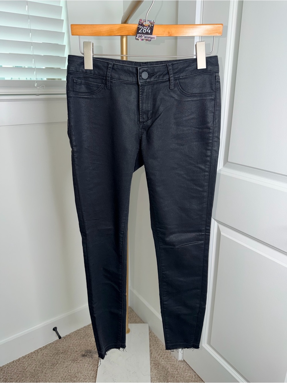 284. Articles of Society Sarah Coated Ankle Skinny Jeans
